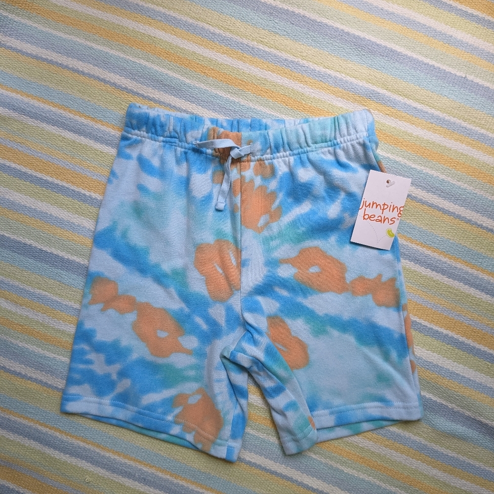 NEW NWT Jumping Beans blue tie dye fleece shorts 5T